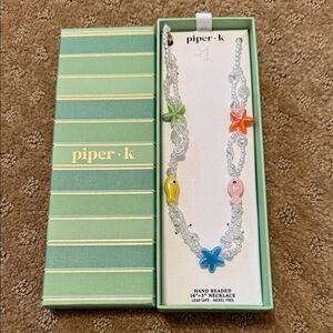 Piper K Beaded Necklace with Starfish and fish  Charms